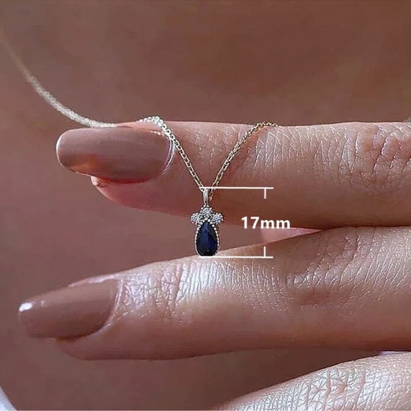 Cute 925 Silver Necklaces Pendants Women Cubic Zirconia Wedding Jewelry Gift - Picture 2 of 2